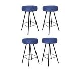 Kit 04 Banqueta Alta Laisa Preto Suede Azul Marinho