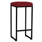 Kit 04 Banqueta Alta Lara Bronze Corino Vermelho