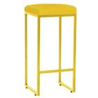 Kit 04 Banqueta Alta Lara Dourado Corino Amarelo