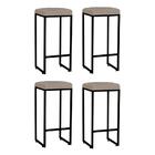 Kit 04 Banqueta Alta Lara Preto Corino Bege