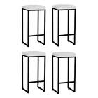 Kit 04 Banqueta Alta Lara Preto Corino Branco