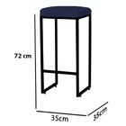 Kit 04 Banqueta Alta Lara Preto Suede Azul Marinho