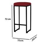 Kit 04 Banqueta Alta Lara Preto Suede Vermelho