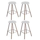 Kit 04 Banqueta Alta Lari Eiffel Bronze Branco