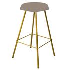 Kit 04 Banqueta Alta Lari Eiffel Dourado Corino Bege