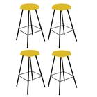 Kit 04 Banqueta Alta Lari Eiffel Preto Corino Amarelo