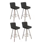 Kit 04 Banqueta Alta Lexi Bronze Suede Cinza