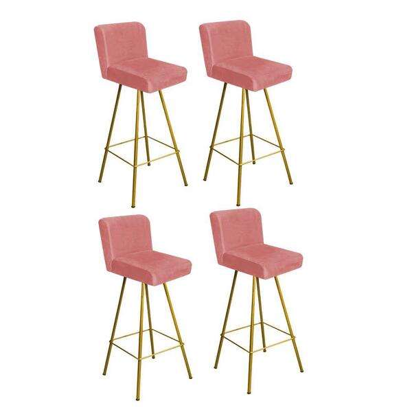 Kit 04 Banqueta Alta Lexi Dourado Suede Rose Gold