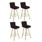 Kit 04 Banqueta Alta Lexi Suede Marrom