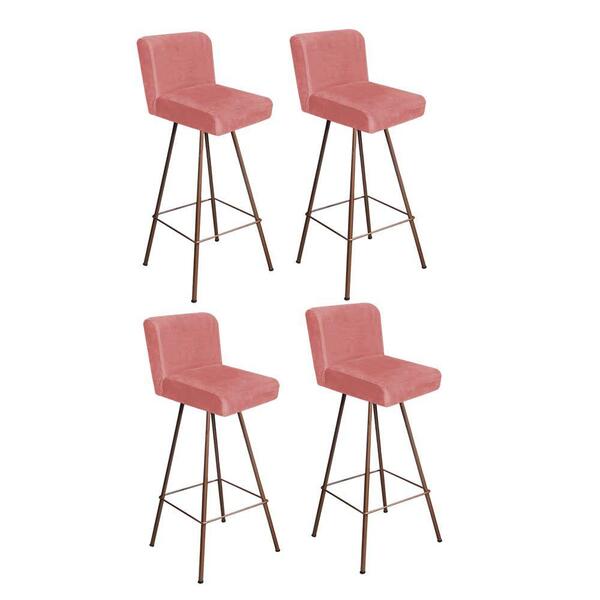 Kit 04 Banqueta Alta Lexi Suede Rose Gold