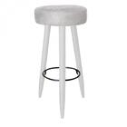 Kit 04 Banqueta Alta Lia Branco Corino Branco