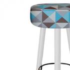 Kit 04 Banqueta Alta Lia Branco Triângulo Azul