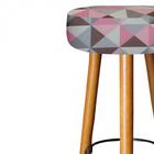 Kit 04 Banqueta Alta Lia Castanho Triângulo Rose