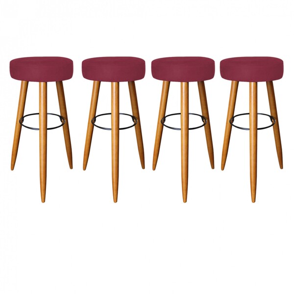 Kit 04 Banqueta Alta Lia Para Cozinha Bar Balcão Bistrô Pé Pa