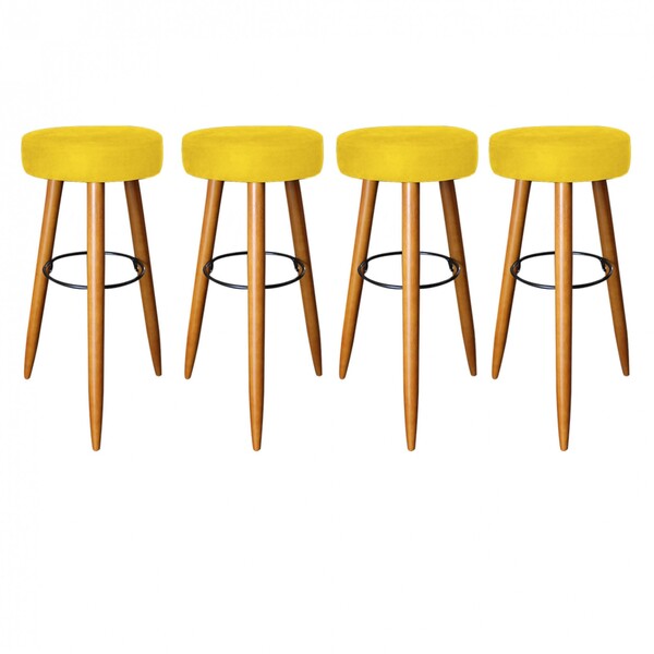 Kit 04 Banqueta Alta Lia Para Cozinha Bar Balcão Bistrô Pé Pa