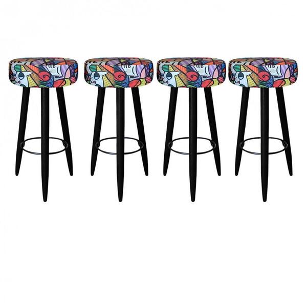 Kit 04 Banqueta Alta Lia Preto Romero Brito