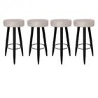 Kit 04 Banqueta Alta Lia Preto Suede Bege