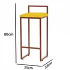 Kit 04 Banqueta Alta Lina Bronze Suede Amarelo