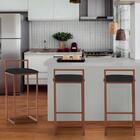 Kit 04 Banqueta Alta Lina Bronze Suede Preto