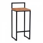 Kit 04 Banqueta Alta Lina Preto Madeira Maciça Peroba Rosa