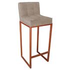 Kit 04 Banqueta Alta Linne Bronze Corino Bege