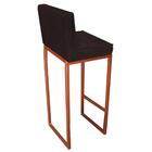 Kit 04 Banqueta Alta Linne Bronze Suede Marrom