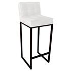 Kit 04 Banqueta Alta Linne Preto Corino Branco