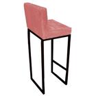 Kit 04 Banqueta Alta Linne Preto Suede Rose Gold