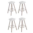 Kit 04 Banqueta Alta Lira Eiffel Bronze Branco