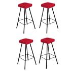 Kit 04 Banqueta Alta Lira Eiffel Preto Vermelho