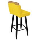 Kit 04 Banqueta Alta Lith Preto Amarelo