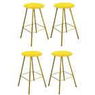 Kit 04 Banqueta Alta Loni Eiffel Dourado Amarelo