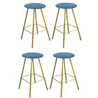 Kit 04 Banqueta Alta Loni Eiffel Dourado Azul Turquesa