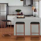 Kit 04 Banqueta Alta Lua Bronze Suede Preto