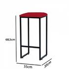 Kit 04 Banqueta Alta Lua Preto Corino Vermelho