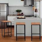 Kit 04 Banqueta Alta Lua Preto Madeira Maciça Peroba Rosa