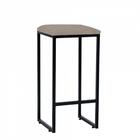 Kit 04 Banqueta Alta Lua Preto Suede Bege