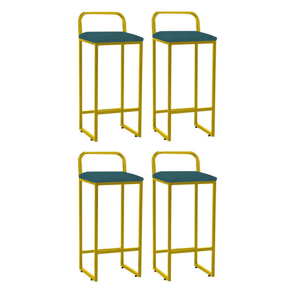 Kit 04 Banqueta Alta Luffi Com Encosto Cozinha Bar Balcão Bis