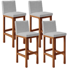 Kit 04 Banqueta Alta Para Cozinha Sala De Jantar Fixa Alya L0