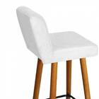 Kit 04 Banqueta Alta Pé Palito Castanho Corino Branco