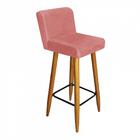 Kit 04 Banqueta Alta Pé Palito Castanho Rose Gold