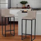 Kit 04 Banqueta Alta Preto Bege