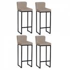 Kit 04 Banqueta Alta Preto Bege