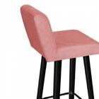 Kit 04 Banqueta Alta Preto Botão Rose Gold