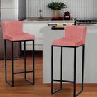 Kit 04 Banqueta Alta Preto Rose Gold