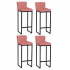 Kit 04 Banqueta Alta Preto Rose Gold