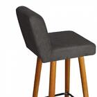 Kit 04 Banqueta Alta Preto Suede Cinza