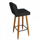 Kit 04 Banqueta Alta Preto Suede Preto