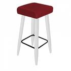 Kit 04 Banqueta Alta Quadrado Luma Branco Vermelho