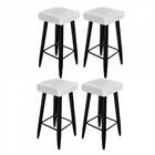 Kit 04 Banqueta Alta Quadrado Luma Preto Corino Branco